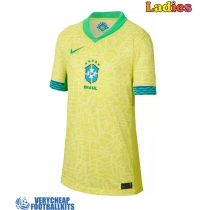 Brazil Replica Home Shirt Ladies Copa America 2024 Short Sleeve